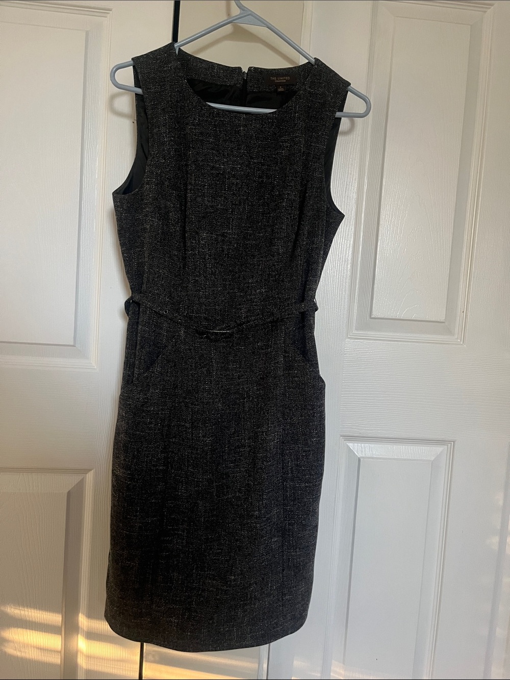 The Limited Black Tweed Sheath Midi Dress